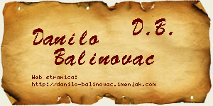 Danilo Balinovac vizit kartica